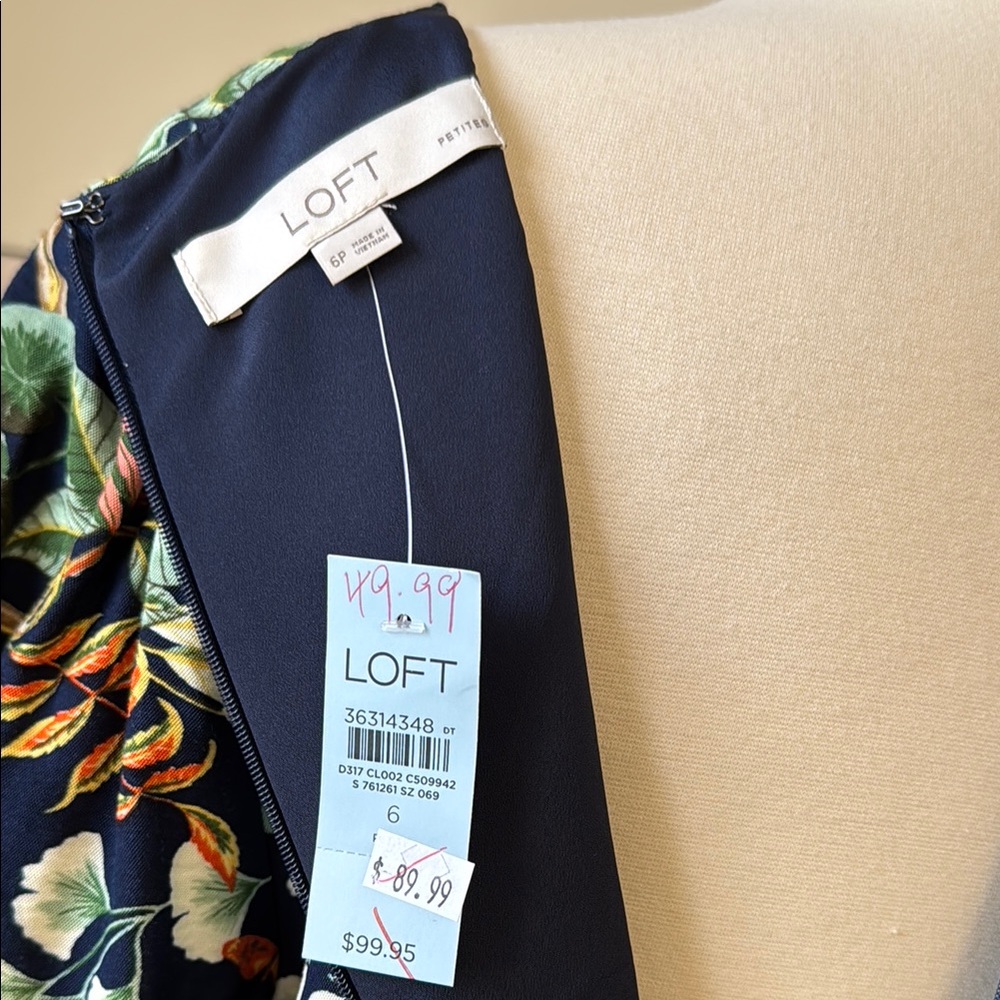 LOFT-Leafed Tie Frong Midi Dress - Picture 10 of 11